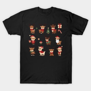 Cute Christmas Reindeers T-Shirt